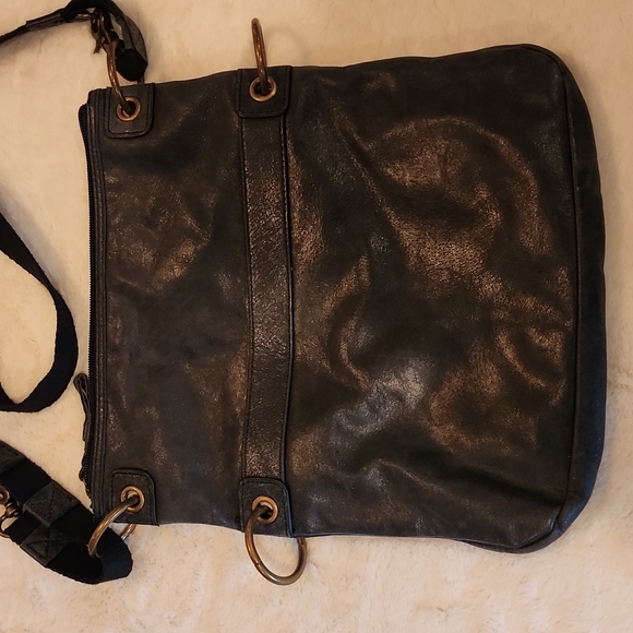The Sak Dark Grey Leather Crossbody Purse Shoulder Bag - Picture 8 of 11